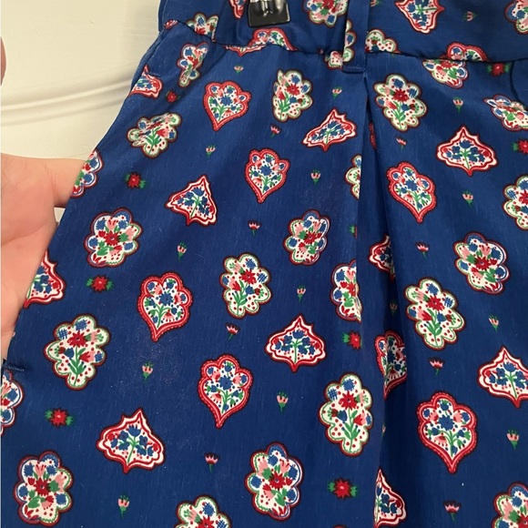 Celia Birtwell x Uniqlo wide legged cropped pants with blue flower print size S - Picture 3 of 8